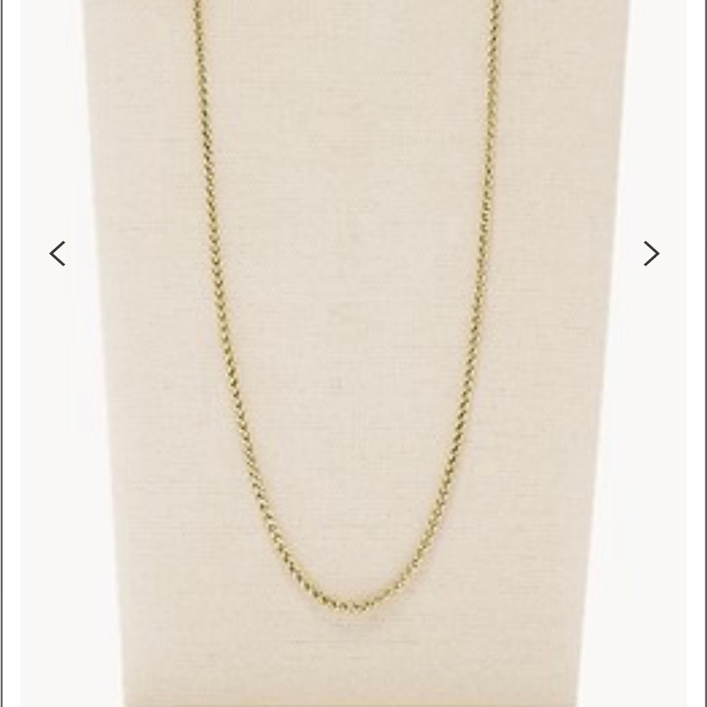 Fossil gold tone stainless steel chain necklace